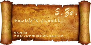 Seszták Zsanett névjegykártya